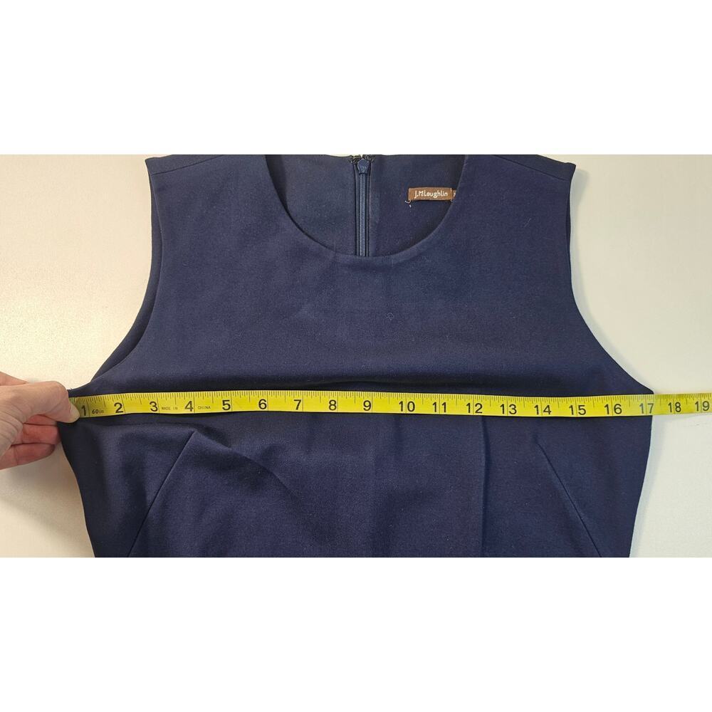 J Mclaughlin Womens Blue Devon Textured Stretch Sheath Sleeveless Dress size XS - Picture 6 of 6